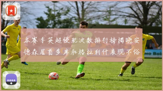 本赛季英超侵犯次数排行榜揭晓安德森居首多库和格拉利什表现不俗